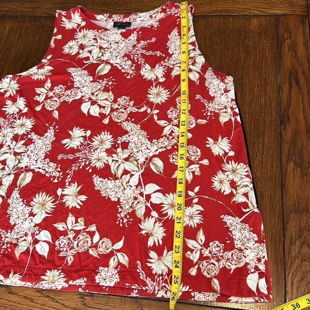 J. Jill red floral tank top size Petite L - Picture 8 of 10